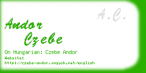 andor czebe business card